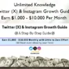 Twitter (X) & Instagram Growth Guide: Earn $1.000 – $10.000 Per Month – Unlimited Knowledge